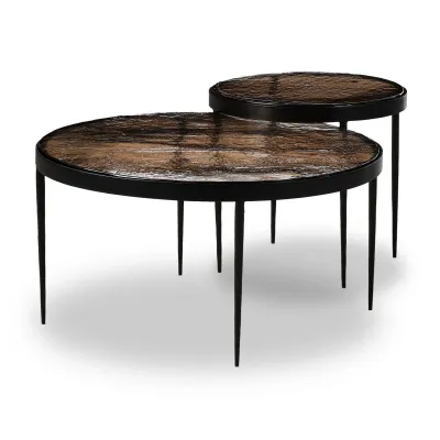 Yoko Nesting Table Smoked Brown Cast Glass