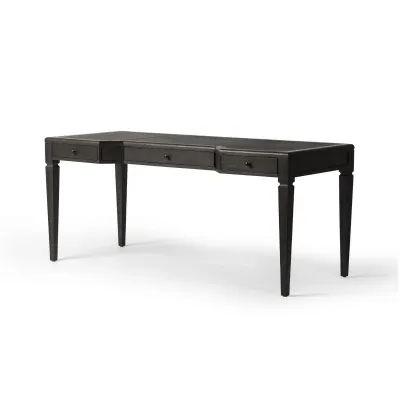 Claude Desk Distressed Black Oak Veneer