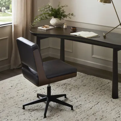 Landon Armless Desk Chair Sonoma Black