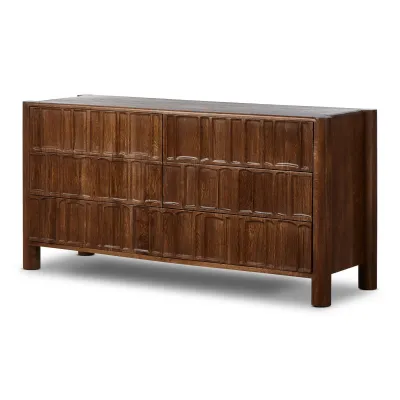 Ezri 6-Drawer Dresser Cocoa Oak