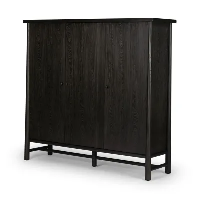 Renaud 3 Door Cabinet Charcoal Oak Veneer