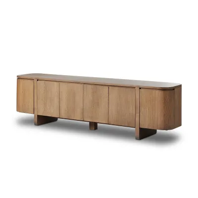 Elle Media Console Tawny Oak