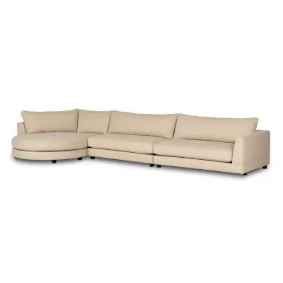 Sylvan 3-Piece Sectional Irving Flax Left Arm Facing