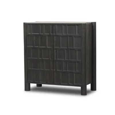 Ezri Bar Cabinet Black Oak