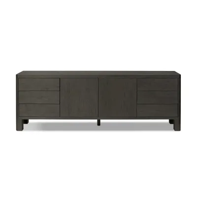 Noeline Media Console Smoked Black Oak Veneer