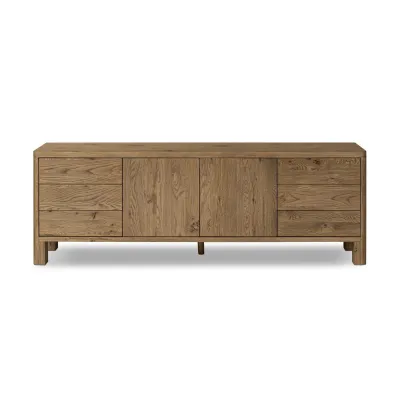 Noeline Media Console Resawn Worn Oak