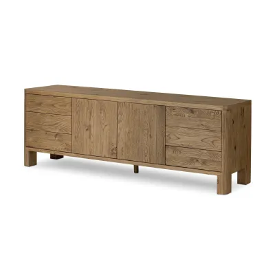 Noeline Media Console Resawn Worn Oak