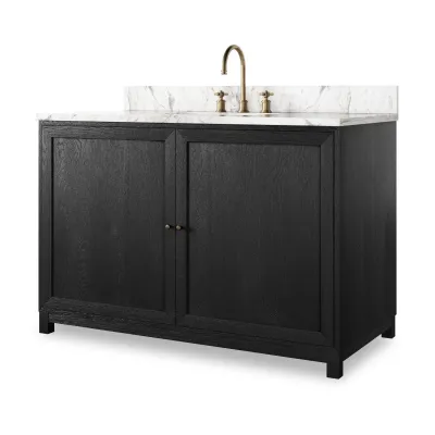 Millie Single Wide Vanity Satin Drifted Black Veneer