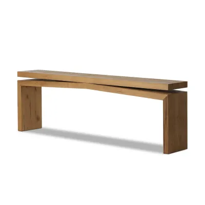 Matthes Large Console Table Worn Oak Veneer 94"