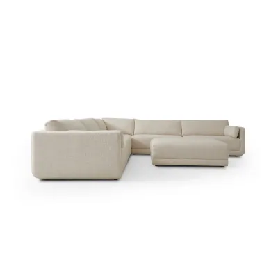 Toland 5 Pc 145" Sectional with Ottoman Palma Cream