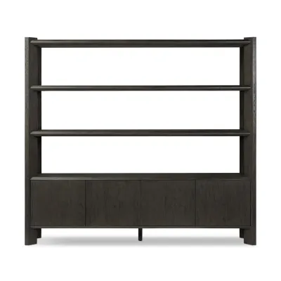 Orwin Wide Bookshelf Smoked Black Oak