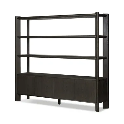 Orwin Wide Bookshelf Smoked Black Oak