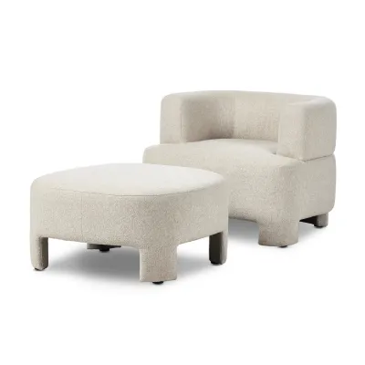 Olvera Chair W/ Ottoman Crete Pebble