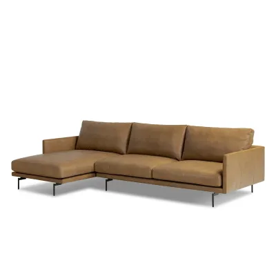 Melle 2-Piece Sectional Lipari Camel Left Chaise