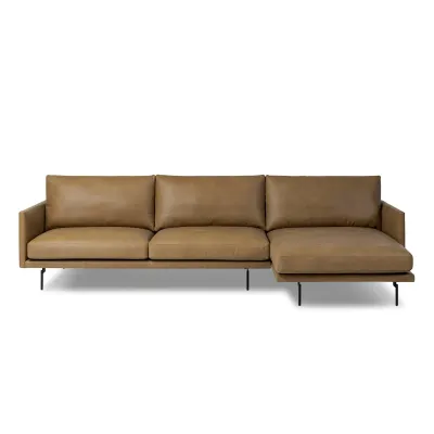 Melle 2-Piece Sectional Lipari Camel Right Chaise