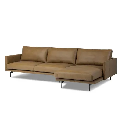 Melle 2-Piece Sectional Lipari Camel Right Chaise