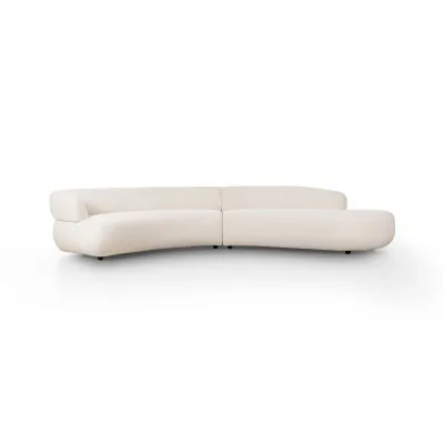 Belen 2-Piece Sectional Nomad Snow Right Chaise 139"