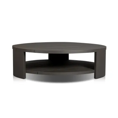 Roca Outdoor Round Metal Coffee Table Bronze