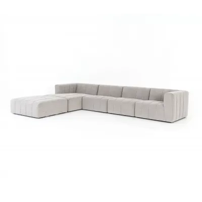 Langham Channeled 4 Pc Left Arm Facing Sectional W/Ottoman Napa Sandstone