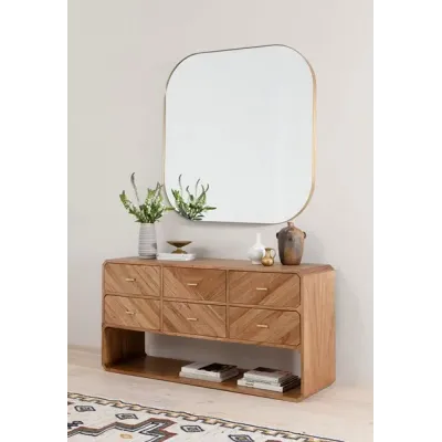 Bellvue Square Mirror Polished Brass