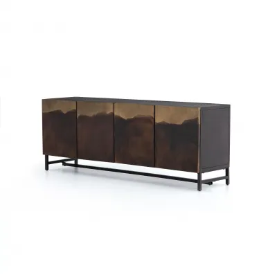 Stormy Media Console Aged Brown