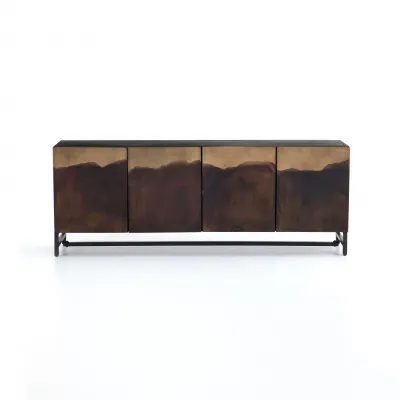 Stormy Media Console Aged Brown
