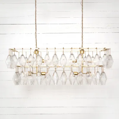 Adeline Rectangular Chandelier Gold Leaf