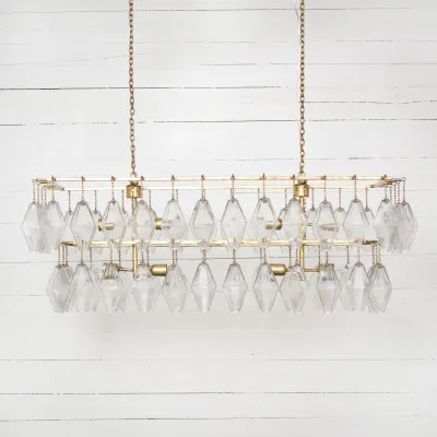 Adeline Rectangular Chandelier Gold Leaf