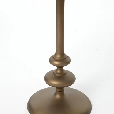 Marlow Matchstick Pedestal Table Aluminum Matte Brass