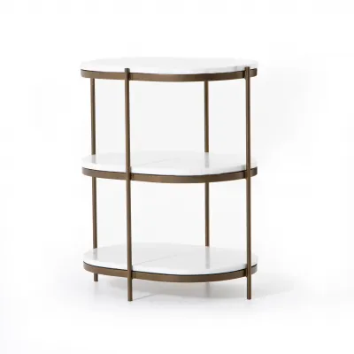 Felix Oval Nightstand Antique Brass