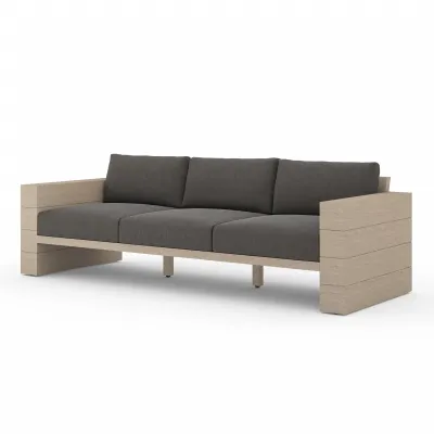 Leroy Outdoor Sofa 96" Brown/Charcoal