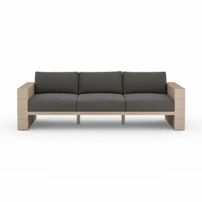 Leroy Outdoor Sofa 96" Brown/Charcoal