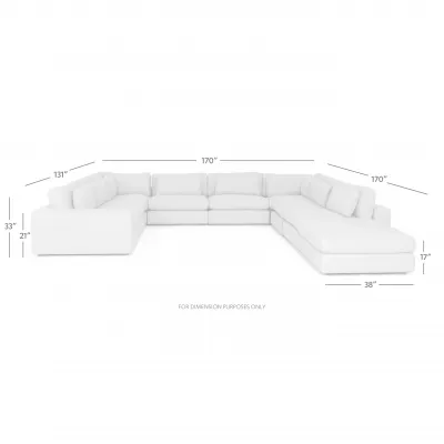 Bloor 8pc Sectional with Ottoman Essence Natural