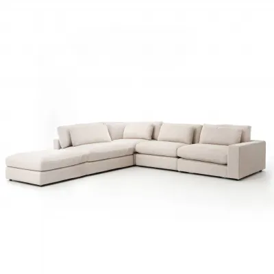 Bloor 4 Piece Right Arm Facing Sectional W/ Ottoman Essence Natural