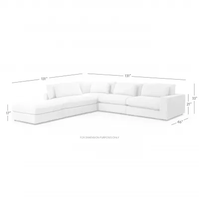 Bloor 4 Piece Right Arm Facing Sectional W/ Ottoman Essence Natural