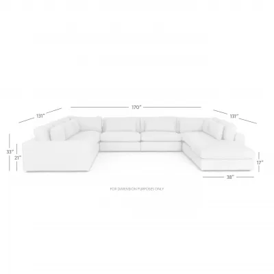 Bloor 7 Piece Sectional W/ Ottoman Essence Natural