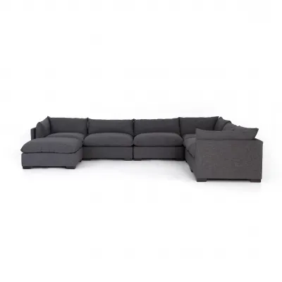 Westwood 6 Pc Sectional W/ Ottoman Bennett Charcoal