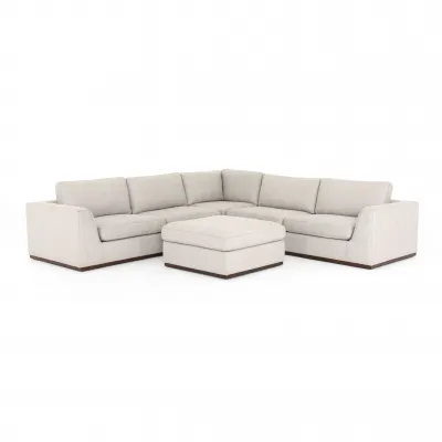 Colt 3 Piece Sectional W/Ottoman Aldred Silver