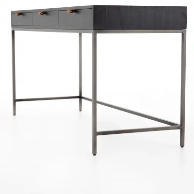 Trey Modular Writing Desk Black Wash Poplar