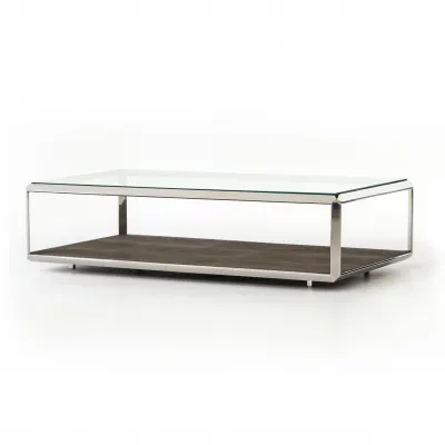 Shagreen Shadow Box Coffee Table Steel