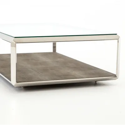 Shagreen Shadow Box Coffee Table Steel