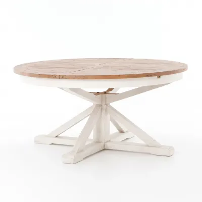 Cintra Extension Dining Table 63" Driftwood Natural/Limestone White
