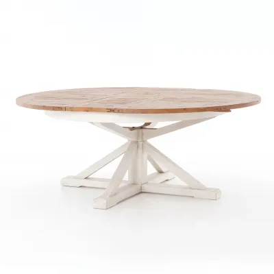 Cintra Extension Dining Table 63" Driftwood Natural/Limestone White