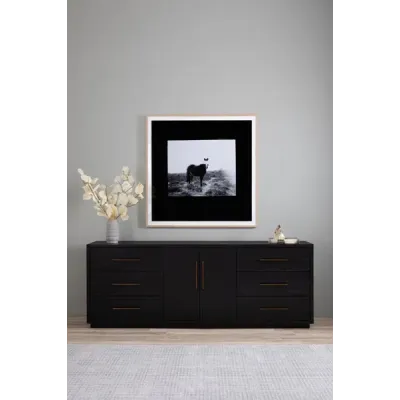 Suki Large Media Console Burnished Black