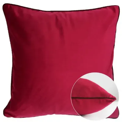Velours Uni Rose-Bordeaux 100% Polyester Cushion Cover 16" x 16"