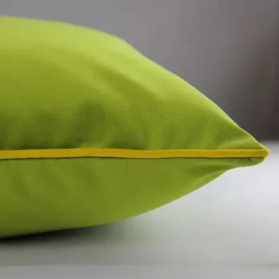 Velours Uni Mousse-Curry Cushion cover 16" x 16"