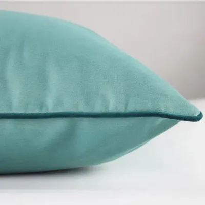Velours Uni Bleu-Canard Cushion cover 16" x 16"