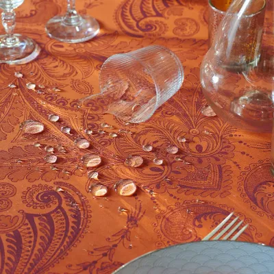 Grace Flamboyant Cotton Damask Stain Resistant Table Linens