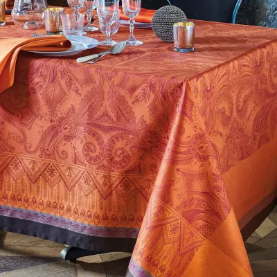 Grace Flamboyant Cotton Damask Stain Resistant Table Linens