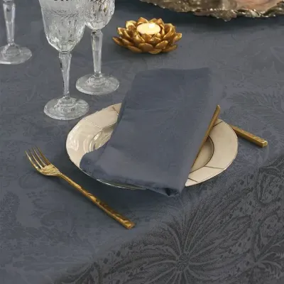 Mille Isaphire Zinc Coated Cotton Damask Table Linens